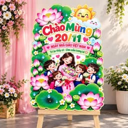 Set trang trí 20/11, back chụp ảnh, tặng kèm bảng tên, 5 hastag cầm tay , có chân đứng chắc chắn .ngày nhà giáo việt nam 3