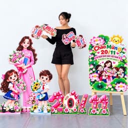 Set Chụp ảnh ngày 20/11 , tặng kèm bảng tên, 5 hastag cầm tay , có chân đứng chắc chắn .ngày nhà giáo việt nam 1