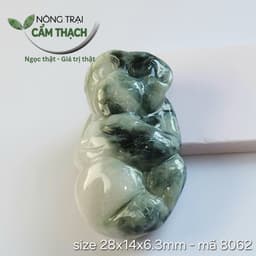 [Nông Trại Cẩm Thạch] Tượng Ngọc Mini Cẩm Thạch Phỉ Thúy May Mắn Tự Nhiên Type A Kèm kiểm định 4