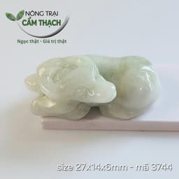 [Nông Trại Cẩm Thạch] Tượng Ngọc Mini Cẩm Thạch Phỉ Thúy May Mắn Tự Nhiên Type A Kèm kiểm định 5