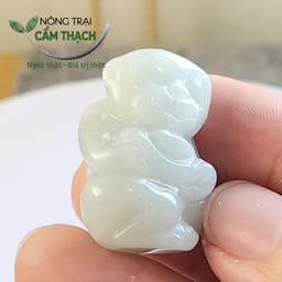 [Nông Trại Cẩm Thạch] Tượng Ngọc Mini Cẩm Thạch Phỉ Thúy May Mắn Tự Nhiên Type A Kèm kiểm định 6