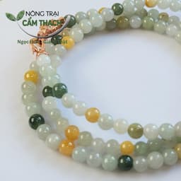 [Nông Trại Cẩm Thạch] Chuỗi Quấn Tay Ngọc Cẩm Thạch Phỉ Thúy Đa Bảo Tự Nhiên Type A kèm kiểm định, hạt 5.4mm 2