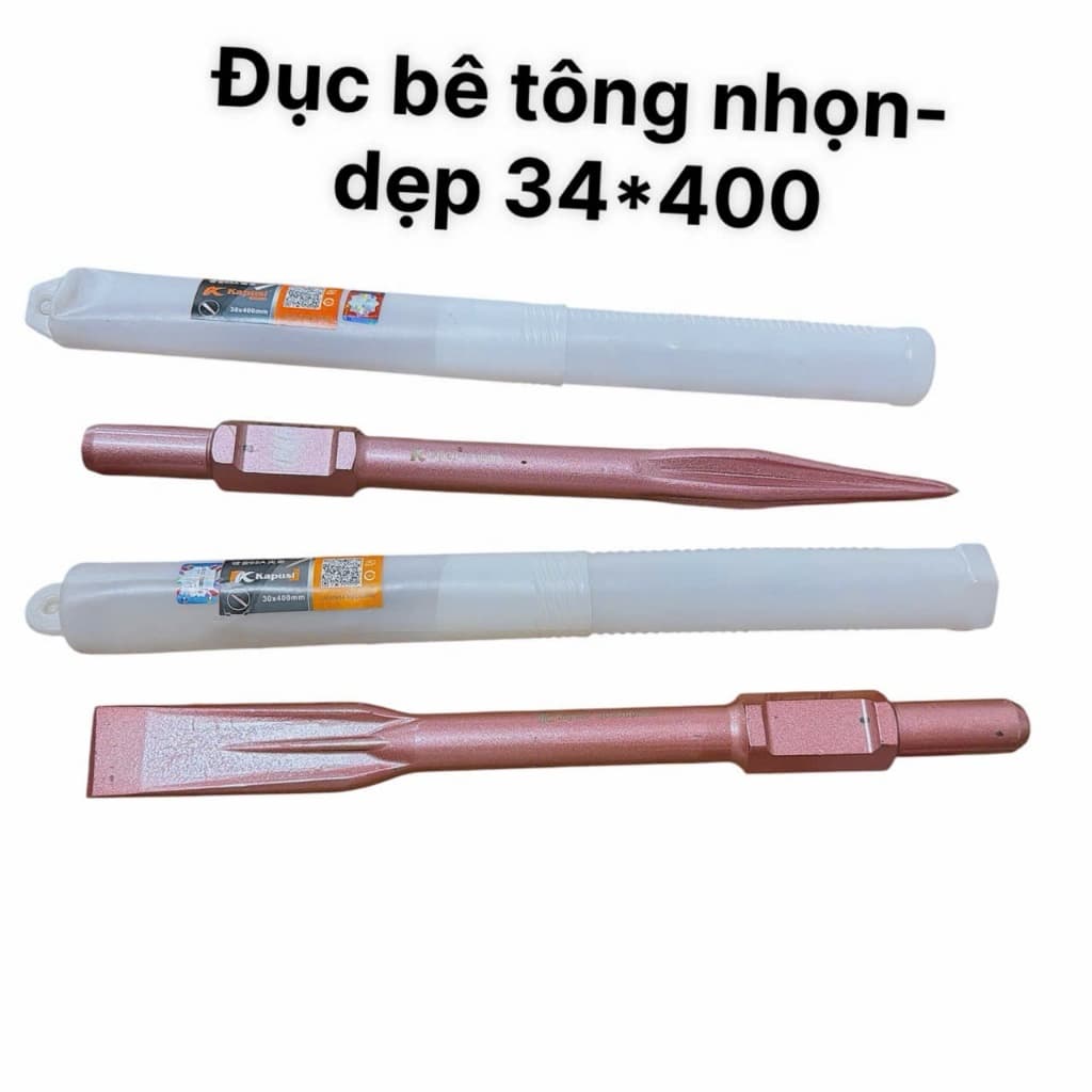 MŨI ĐỤC, MŨI KHOAN BÊ TÔNG ĐUÔI GÀI KAPUSI DẸP 30*385MM, NHỌN 30*400MM