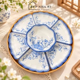 [ BepNhaRi ] Bộ Mặt Trời Họa Tiết Hoa Sen Xanh – Vẻ Đẹp Truyền Thống, Tinh Tế Cho Không Gian Thờ Cúng 2