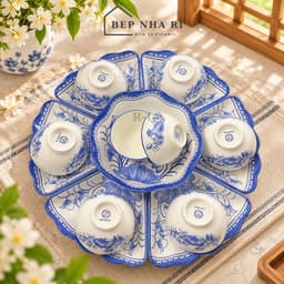 [ BepNhaRi ] Bộ Mặt Trời Họa Tiết Hoa Sen Xanh – Vẻ Đẹp Truyền Thống, Tinh Tế Cho Không Gian Thờ Cúng 5