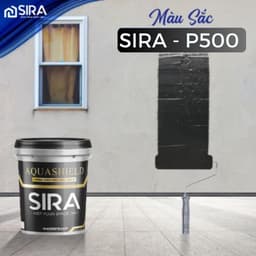 [2KG] Sơn Chống Thấm Bitum SIRA P500 – Chống Thấm Mái Tôn, Sàn Mái, Máng Xối, Tường Và Bể Xi Măng – Tặng Chổi 2
