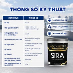 [2KG] Sơn Chống Thấm Bitum SIRA P500 – Chống Thấm Mái Tôn, Sàn Mái, Máng Xối, Tường Và Bể Xi Măng – Tặng Chổi 4
