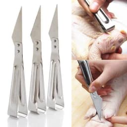 Dụng cụ nhổ lông gà vịt móng giò heo 2 trong 1 Inox - 5 pcs 6