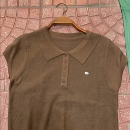 Áo Len Sợi Tiêu Nữ Cộc Tay Cổ Bẻ - Áo Polo Dệt Kim Tay Ngắn Dáng Trẻ Trung Mềm Mát 9 Màu (50-60kg) 4