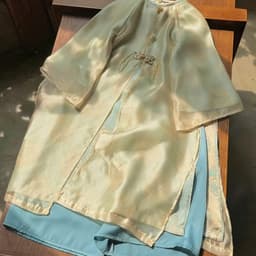 Áo dài cách tân cho bé gái - vải lụa Vân kèm choàng tơ óng cao cấp - thiết kế đẹp mắt sang trọng - nhiều màu diện Tết 6