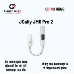 (Gear việt)JCally JM6 Pro 2 Dongle DAC/AMP Đầu chuyển tai nghe chất lượng cao Type C to 3.5mm 1