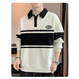 Áo Sweeter Polo Nam Nữ  Đen Trắng Form Suông Vải Nỉ Bông Mềm Mịn,Phong cách đường phố 6