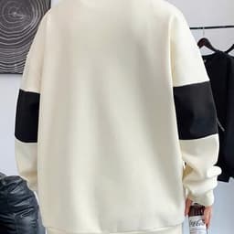 Áo Sweeter Polo Nam Nữ  Đen Trắng Form Suông Vải Nỉ Bông Mềm Mịn,Phong cách đường phố 4