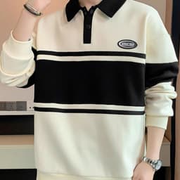 Áo Sweeter Polo Nam Nữ  Đen Trắng Form Suông Vải Nỉ Bông Mềm Mịn,Phong cách đường phố 7