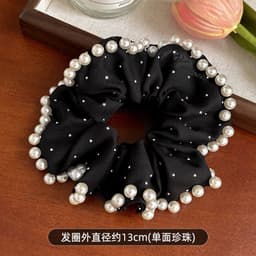 Dây Buộc Tóc Scrunchie Đính Ngọc Trai Phối Đá Lấp Lánh Phong Cách Hàn Quốc, Chun Buộc Tóc Nữ Thanh Lịch CEM Xinh 6