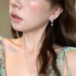 B40 Bông Tai Nơ Đính Đá zircon butterfly Cho Nữ thanh lịch 4