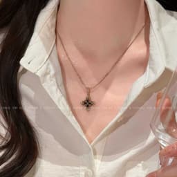 B45 Dây chuyền mặt đá đen phong cách cổ điển Baroque 5