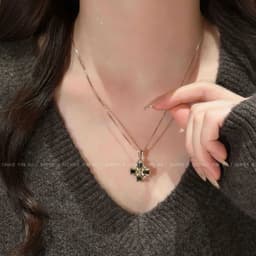 B45 Dây chuyền mặt đá đen phong cách cổ điển Baroque 3