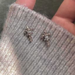 B30 Đôi Bông Tai Fleur-de-lis hoa huệ tây Đính Đá phong cách cổ điển châu Âu 1