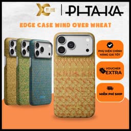 [Có iP18] Ốp PITAKA Edge Case – WIND OVER WHEAT Bản Hở Viền Có Nút Control – Siêu Phẩm Từ Sợi Aramid Dệt cho iP 1