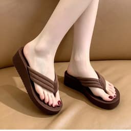 Dép Xỏ Ngón Nữ Đế Xuồng Cao 3F 5F 7F 10F Quai Mềm Đi Êm Chân 2