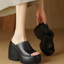 Dép Nữ Đế Xuồng Cao Hở Mũi Da Mềm Phong Cách Quý Phái gx 7