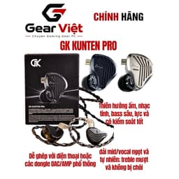Tai nghe IEM GK Kunten Pro - Gaming HiFi chất lượng, driver 10mm, jack 3.5mm & Type-C, hàng chính hãng|GEAR VIỆT 1