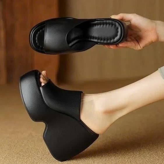 Dép Nữ Đế Xuồng Hở Mũi Cao Cấp Da Mềm Thanh Lịch Sang Trọng Mẫu Dép Đẹp Sang