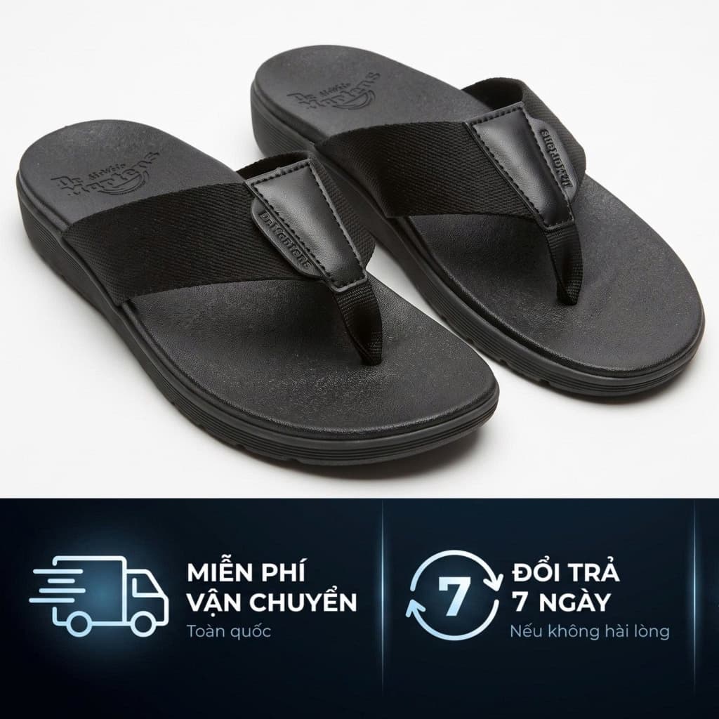 dép kẹp nam Dr M.a.n.a  quai dù chắc chắn thiết kế trẻ trung đế cao 3cm thích hợp đi chơi, du lịch,1
