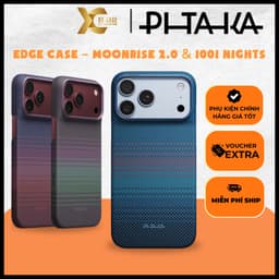 [Có iP18] Ốp PITAKA Edge Case – MOONRISE 2.0 & 1001 NIGHTS Hở Viền Có Nút Control – Siêu Phẩm Từ Sợi Aramid Dệt cho iP 1