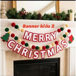 Bảng chữ Merry và Banner treo đồ trang trí giáng sinh thêm lung linh 7