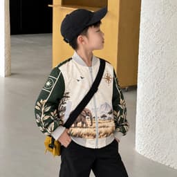 Áo Khoác Gió Bomber Bé Trai Savana MK Kids Họa Tiết Cá Tính Chống Gió Giữ Ấm Nhẹ Phong Cách Năng Động 2-10 Tuổi 7