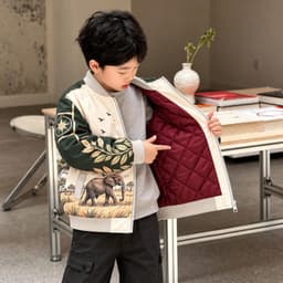 Áo Khoác Gió Bomber Bé Trai Savana MK Kids Họa Tiết Cá Tính Chống Gió Giữ Ấm Nhẹ Phong Cách Năng Động 2-10 Tuổi 6