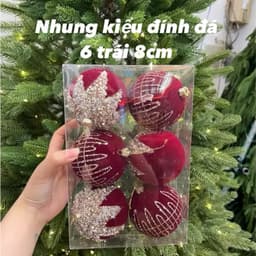 Set hộp châu lung linh đồ trang trí nhiều kiểu dáng khác nhau tạo cây thông rực rỡ 3