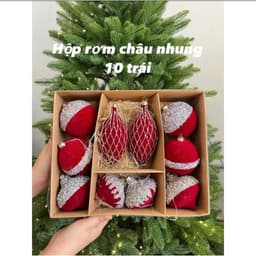 Set hộp châu lung linh đồ trang trí nhiều kiểu dáng khác nhau tạo cây thông rực rỡ 5