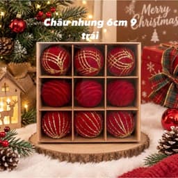 Set hộp châu lung linh đồ trang trí nhiều kiểu dáng khác nhau tạo cây thông rực rỡ 7