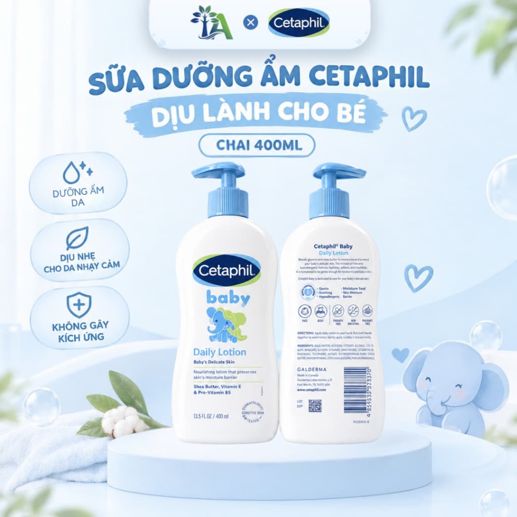 Sữa Dưỡng Ẩm Cetaphil Dịu Lành Cho Bé Chai 400ml