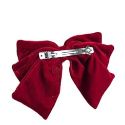 Kẹp Tóc Nơ Nhung Đỏ Đính Đá Lấp Lánh, Nơ Bướm Bản To Nhiều Tầng Sang Chảnh, Phụ Kiện Tóc Nữ Dự Tiệc, Noel, Tết 3