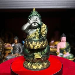 bộ Tượng Phật tam ko Bưng nến in 3D . cao 15 cm 3