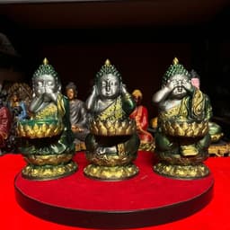 bộ Tượng Phật tam ko Bưng nến in 3D . cao 15 cm 1