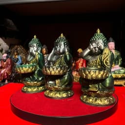 bộ Tượng Phật tam ko Bưng nến in 3D . cao 15 cm 6