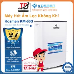 Máy Hút Ẩm Lọc Không Khí Kosmen KM-60S, 60Lit/Ngày, Diện Tích 110m², Ion Âm, Sấy Khô Quần Áo, Điều Khiển App, BH 2 Năm 1