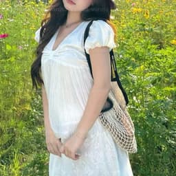 Áo Babydoll Nữ Trắng Cổ Tim Tay Bồng Dáng Bí Ngô Phối Tơ Tiểu Thư trắng hàn quốc VANISA NB158 2