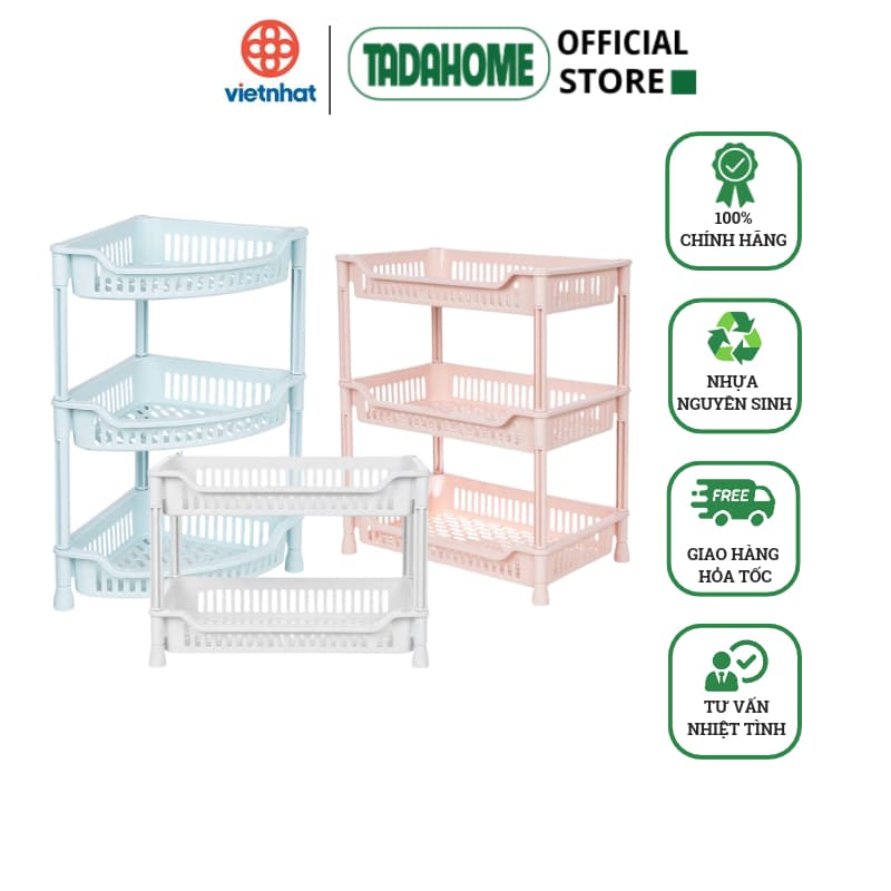 Kệ Chữ Nhật Trung To Việt Nhật 2-3 Tầng Đa Năng 5536/8/9 Đựng Gia Vị, Úp Chén Nhà Bếp - TADAHOME
