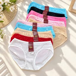 Set Quần Lót Cotton Thái Phối Ren Thoáng Mát Chất mềm mát lắm nha 1