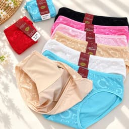 Set Quần Lót Cotton Thái Phối Ren Thoáng Mát Chất mềm mát lắm nha 2