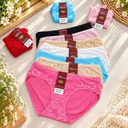 Set Quần Lót Cotton Thái Phối Ren Thoáng Mát Chất mềm mát lắm nha 5
