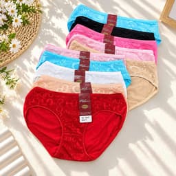 Set Quần Lót Cotton Thái Phối Ren Thoáng Mát Chất mềm mát lắm nha 4
