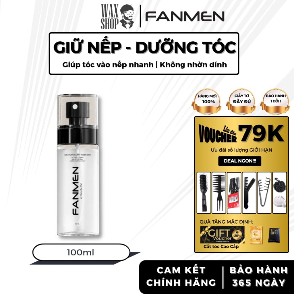 [CHÍNH HÃNG] Xịt tạo kiểu tóc nam FANMEN 100ml hỗ trợ giữ nếp, dưỡng tóc, tạo kiểu nhanh, không rít