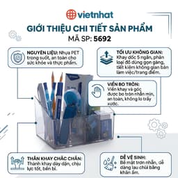 Khay Đựng Đồ Đa Năng 5 Ngăn Việt Nhật 5692 Đựng Mỹ Phẩm, Văn Phòng Phẩm, Đồ Gia Dụng - TADAHOME 2